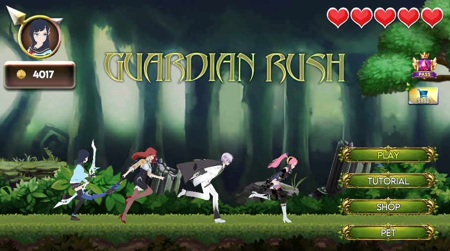Guardian Rush endless running gameplay
